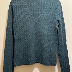 Magaschoni Deep Teal V-Neck Sweater Cashmere